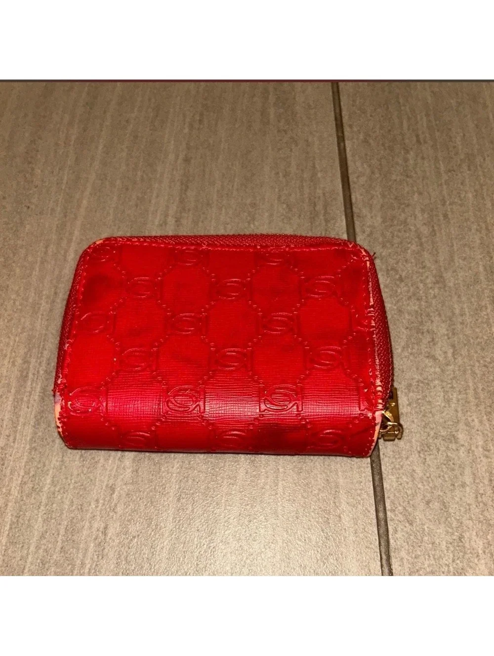 BEBE Red Leather Women’s Wallet with Gold Logo